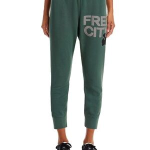 Green Joggers with Gray Print